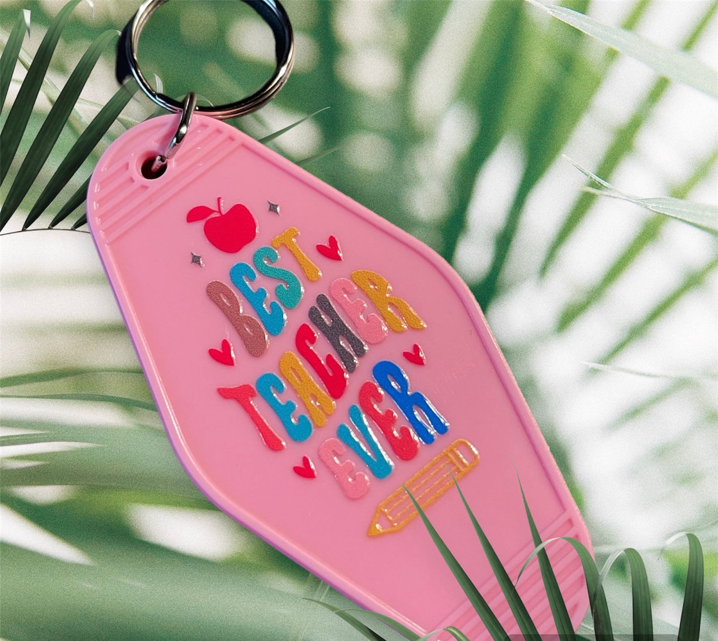 Motel Keychain | Best Teacher Ever | Pink