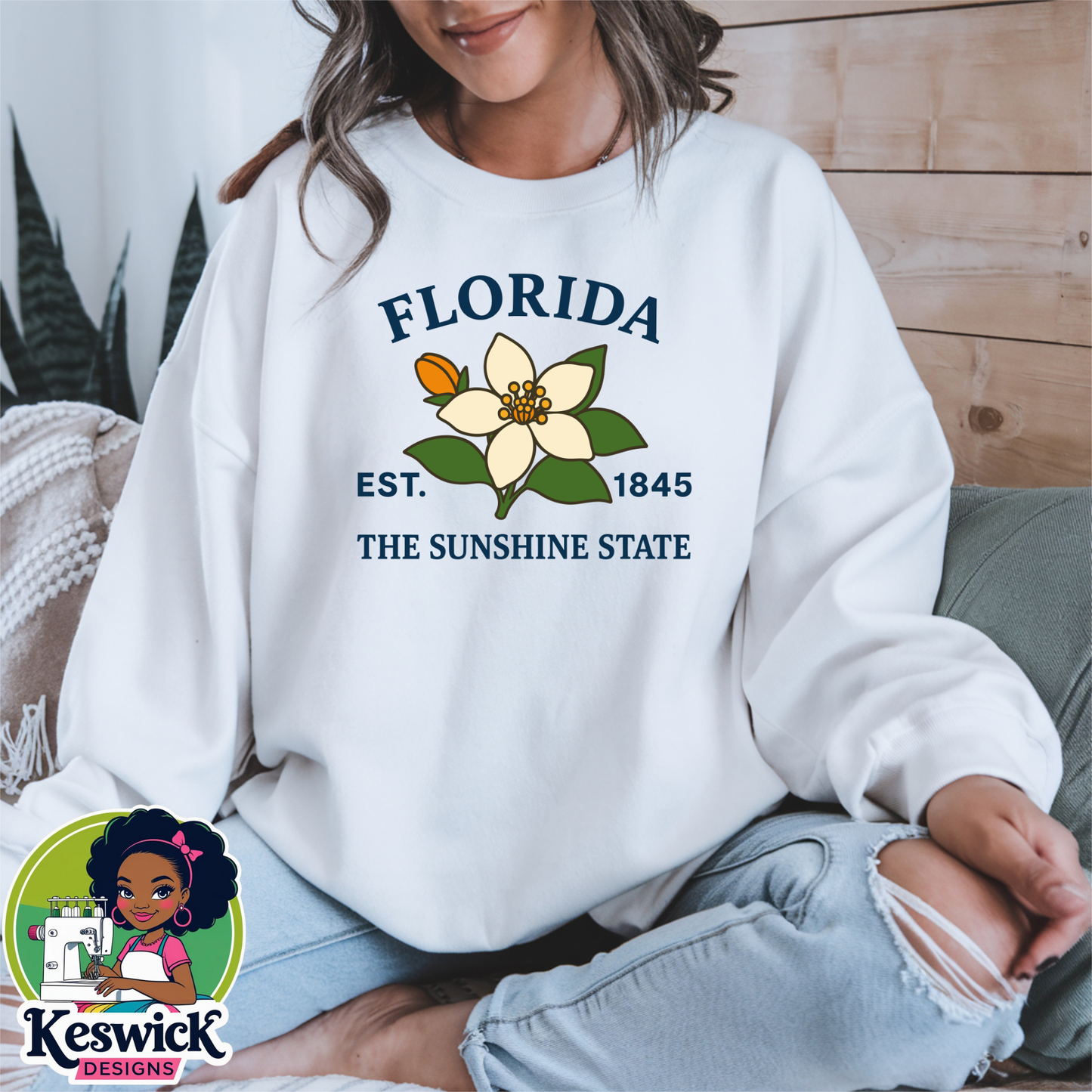 Florida State Flower Sweatshirt | Crewneck | Botanical State Design | Cozy Gift for Her | State Apparel