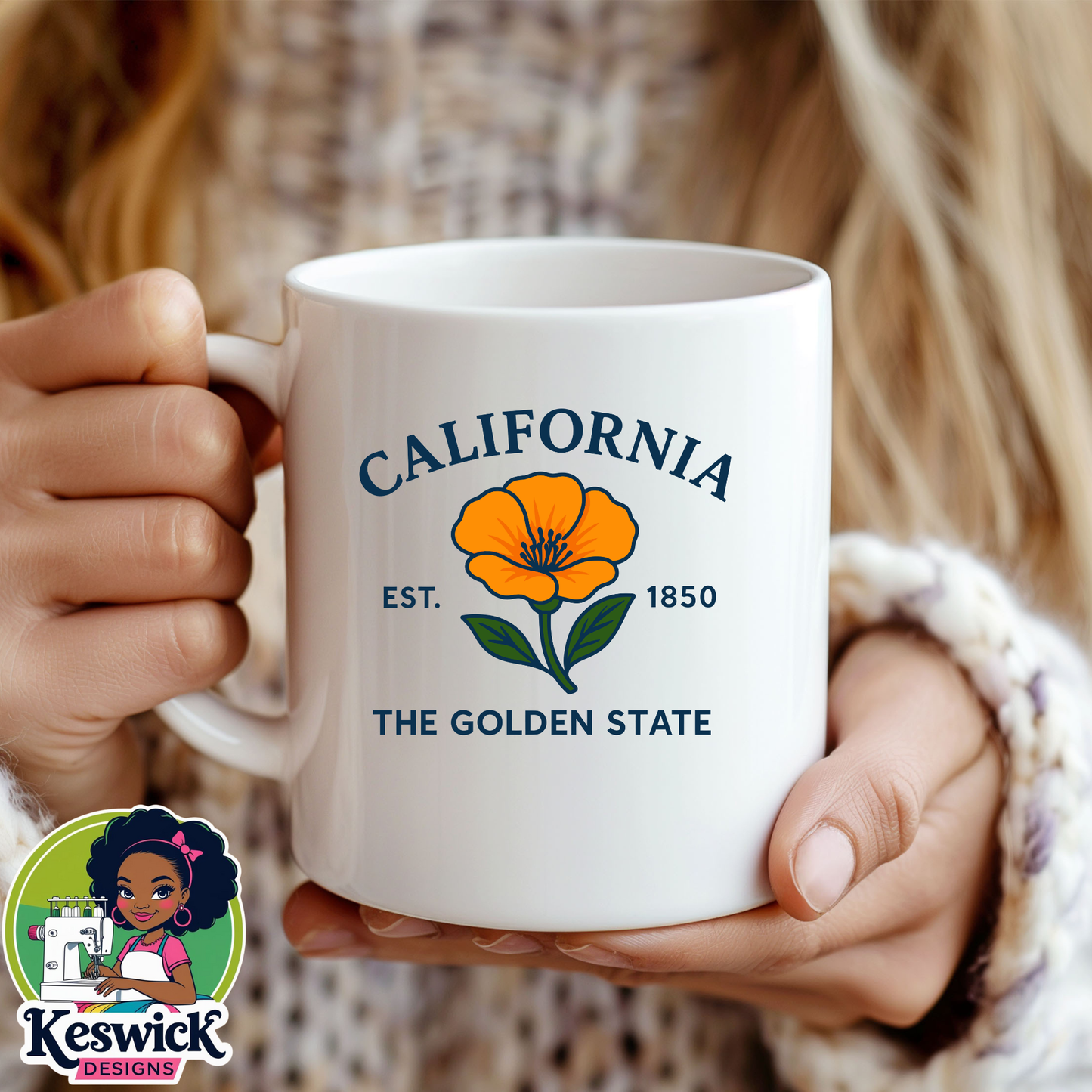 California State Flower Mug | Golden Poppy Coffee Cup | Gift | Travel Keepsake