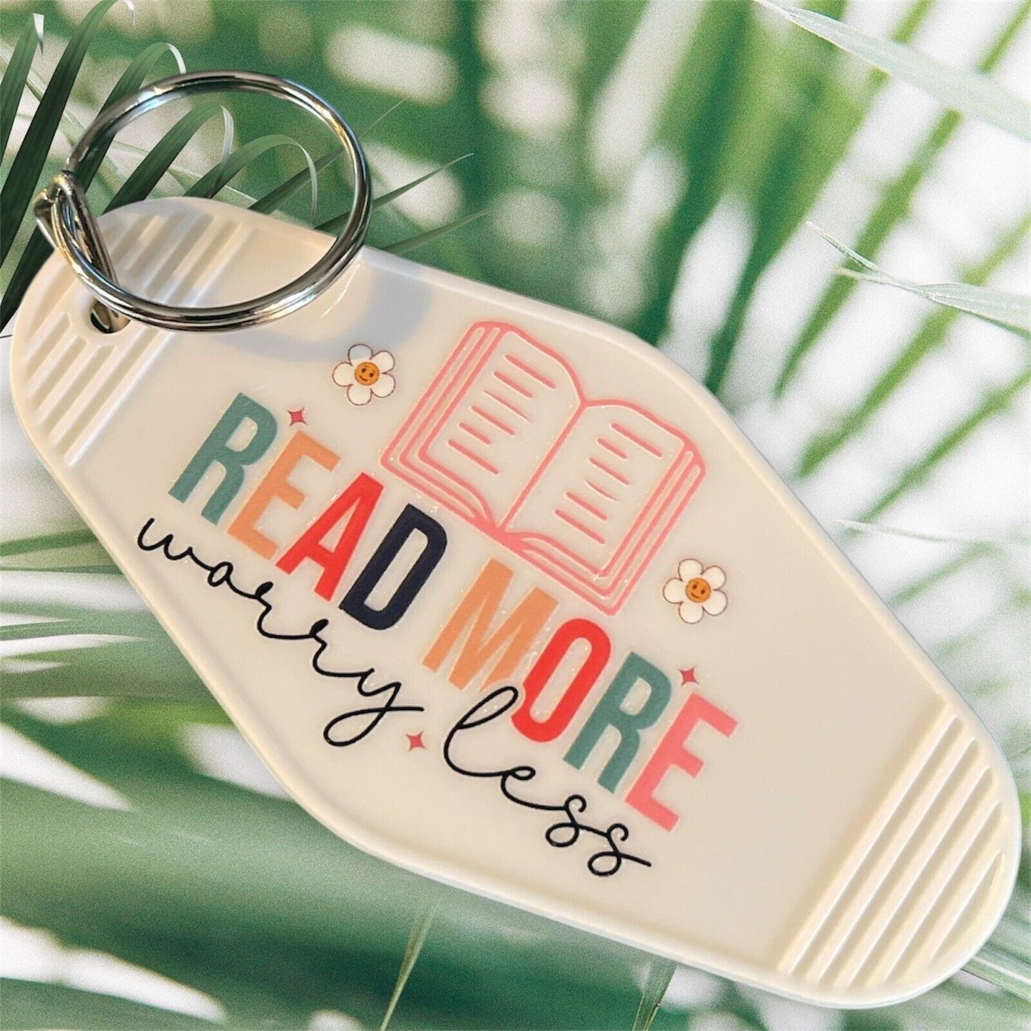 Motel Keychain | Read More Worry Less