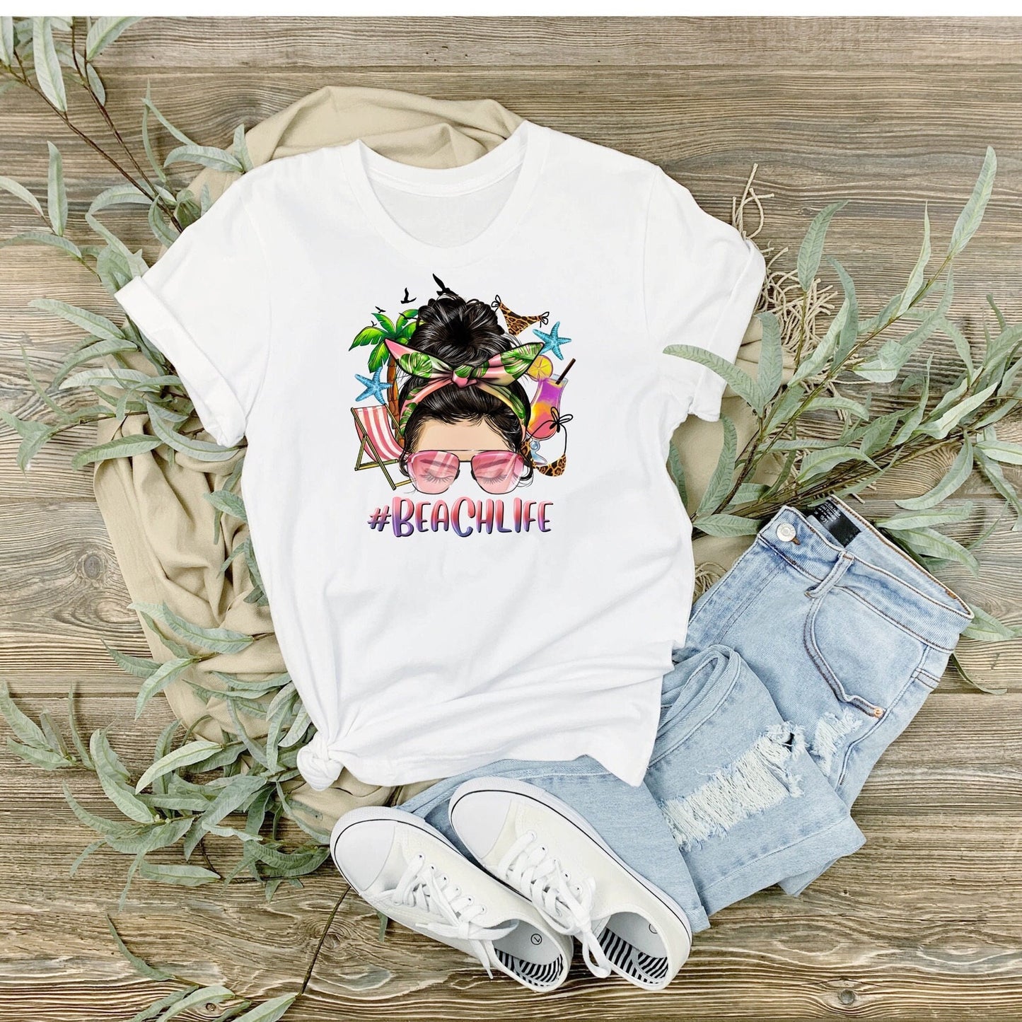 Beach Life T-Shirt - White T-shirt