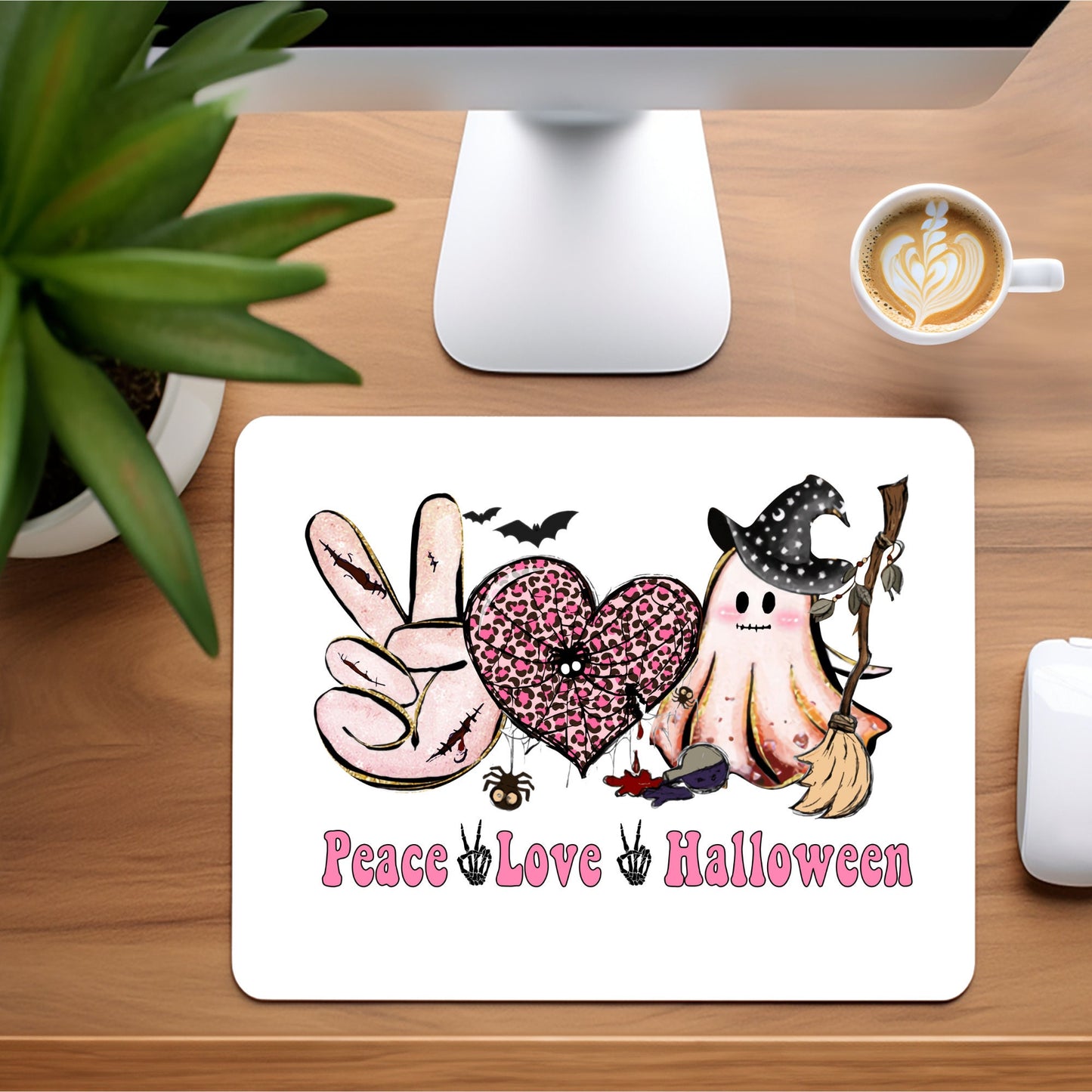 Peace Love Halloween - Mousepad - 9.45 x 7.87"