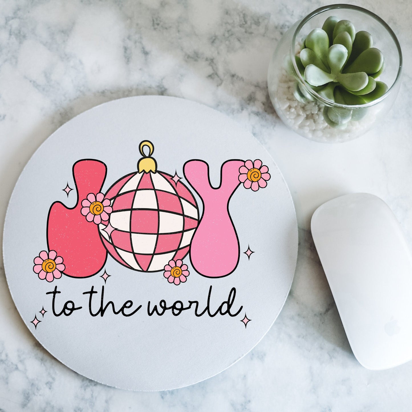 Joy To The World Christmas - Round Mousepad - 7.87 x 7.87"