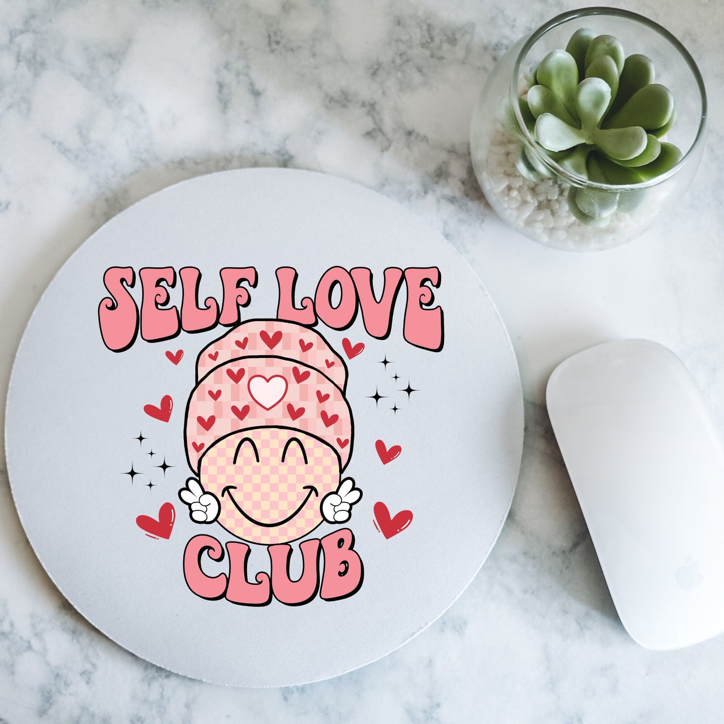 Self Love Club | Valentine Day | Round Mousepad - 7.87 x 7.87"