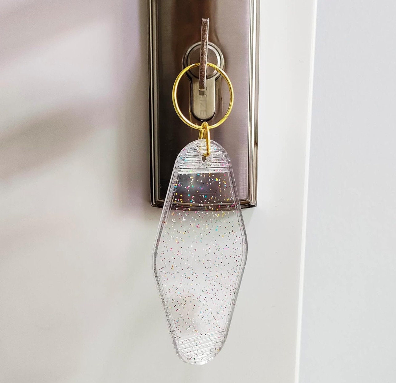 PRIDE | Motel Keychain | LGBTQ | Clear Sparkles