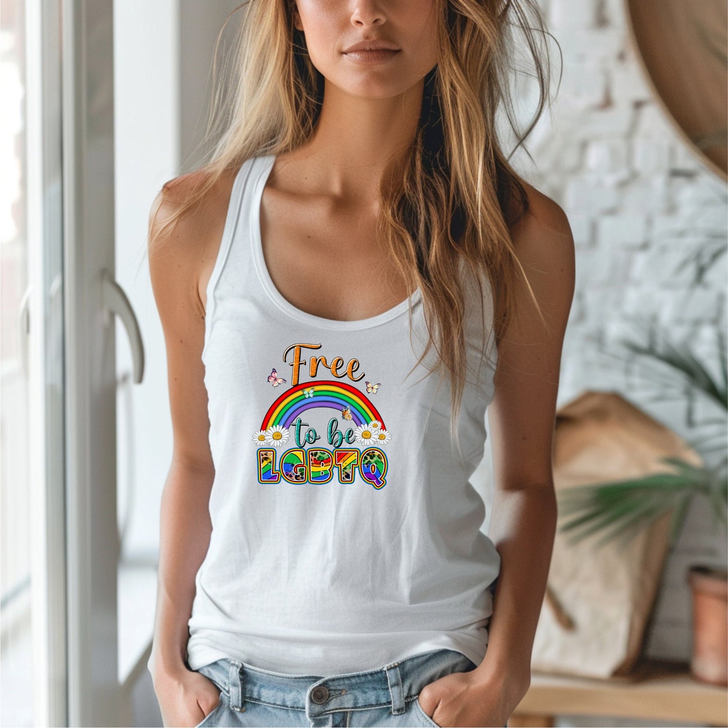 Free To Be | LGBTQ | Razor back tank top