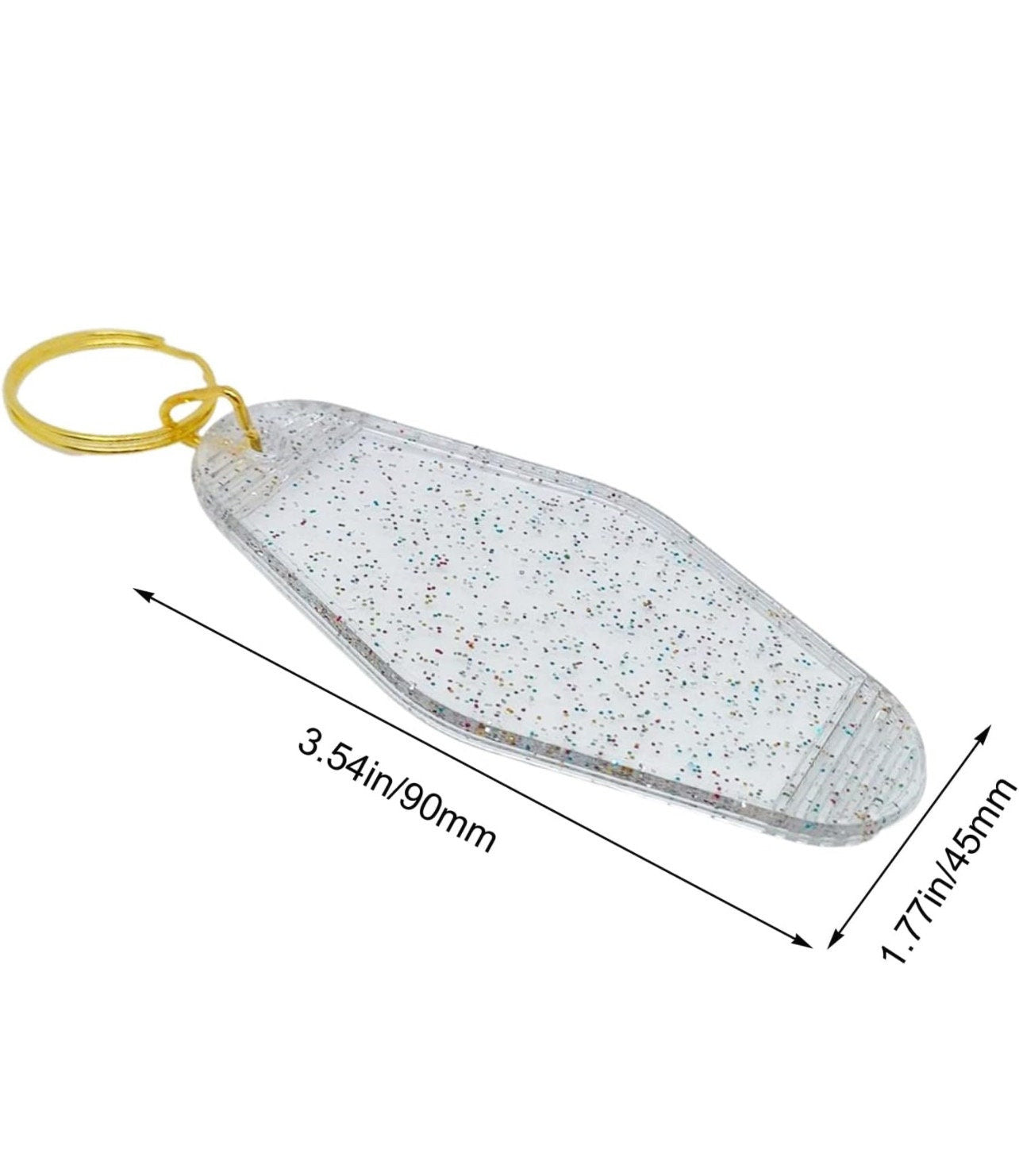 Motel Keychain | Do Not Lose Me |Clear Sparkles