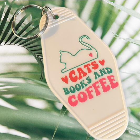 Motel Keychain | Cats Books And Coffee