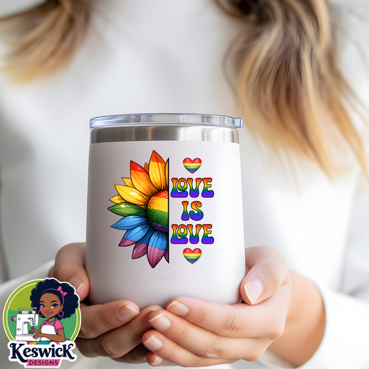 🏳️‍🌈 LGBTQ Pride Wine Tumbler | Rainbow Wine Cup | Love Wins Drinkware | Pride Gift for Her or Him | Insulated Stainless Steel Tumbler
