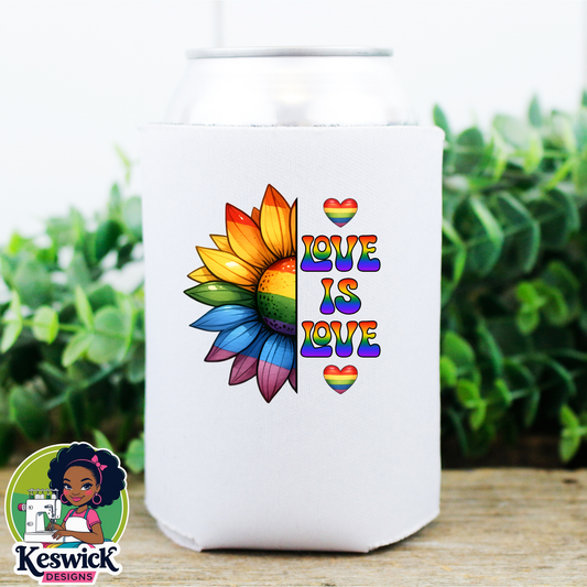 Love Is Love | 🏳️‍🌈 LGBTQ Pride Can Cooler | Love Wins Drink Holder | Rainbow Can Sleeve | Pride Gift for Her or Him | Equality Party Favor | Insulated Drink Sleeve| Set of 2