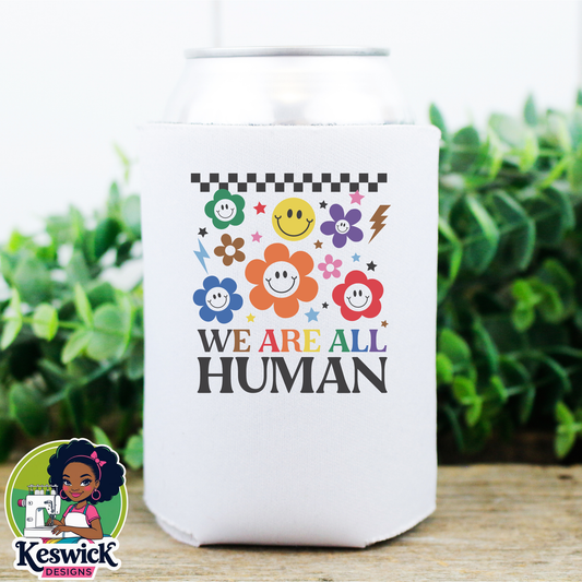 We Are All Human | 🏳️‍🌈 LGBTQ Pride Can Cooler | Love Wins Drink Holder | Rainbow Can Sleeve | Pride Gift for Her or Him | Equality Party Favor | Insulated Drink Sleeve Set of 2