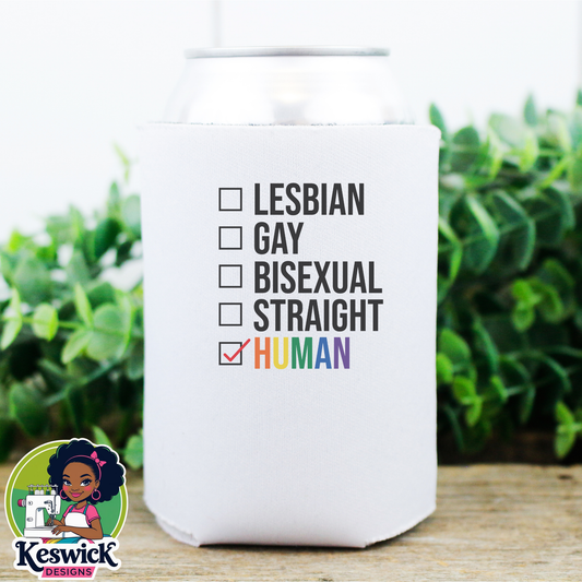 Human Check Box | 🏳️‍🌈 LGBTQ Pride Can Cooler | Love Wins Drink Holder | Rainbow Can Sleeve | Pride Gift for Her or Him | Equality Party Favor | Insulated Drink Sleeve| Set of 2