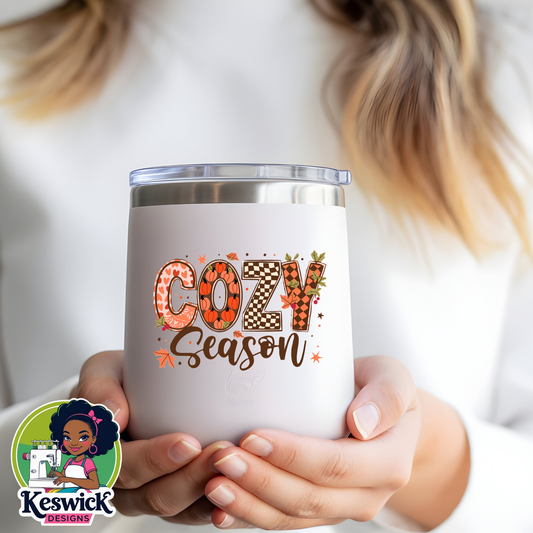 🍂 Fall Wine Cooler – Autumn Leaves Stainless Steel Wine Tumbler | Pumpkin Season Drinkware | Cozy Fall Gift for Her 🍁