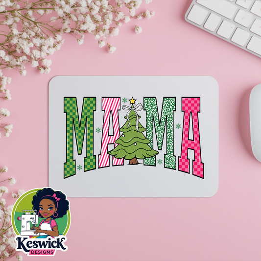 Christmas Mama Mousepad | Festive Holiday Desk Accessory | Cozy Office Gift for Moms | Cute Christmas Mouse Pad | Stocking Stuffer for Her