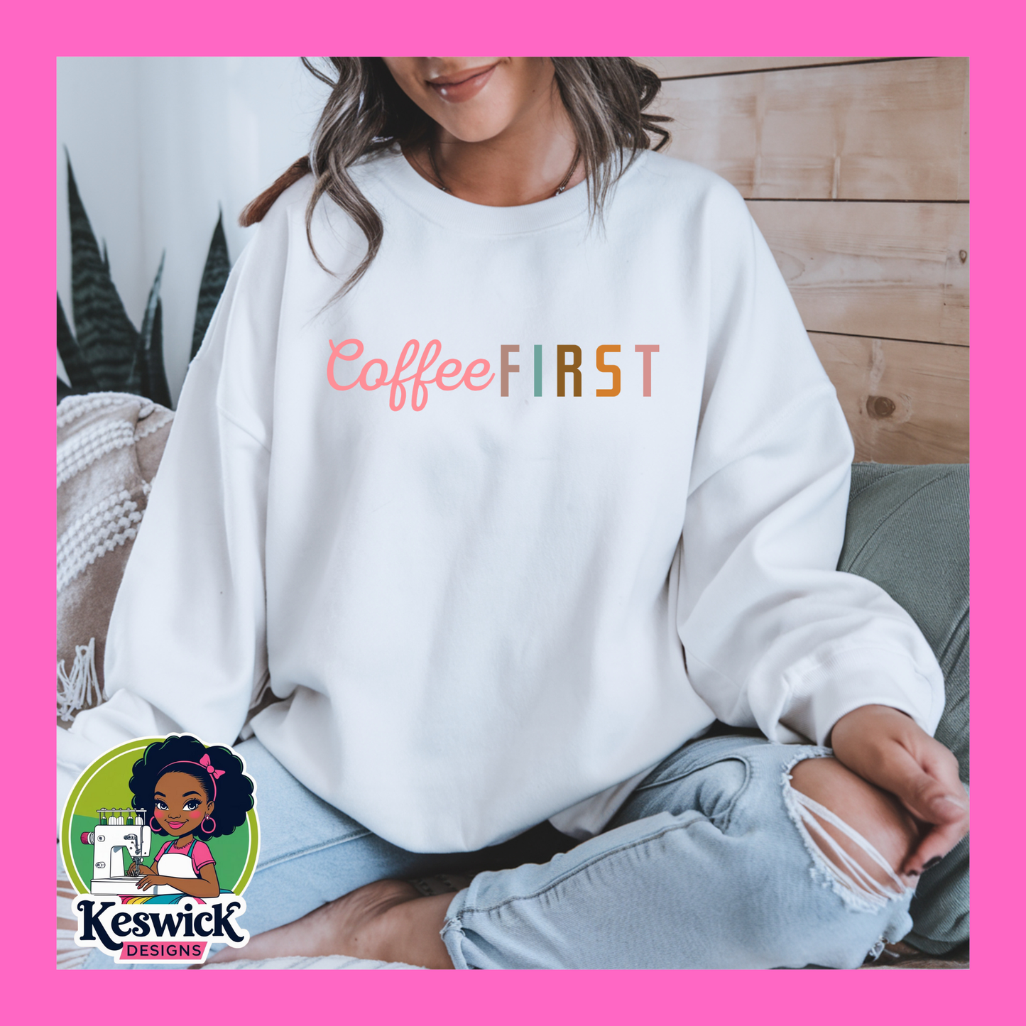 Coffee First Sweatshirt | Cozy Crewneck | Funny Coffee Lover Gift | Comfy Unisex Pullover | Morning Mood Sweater