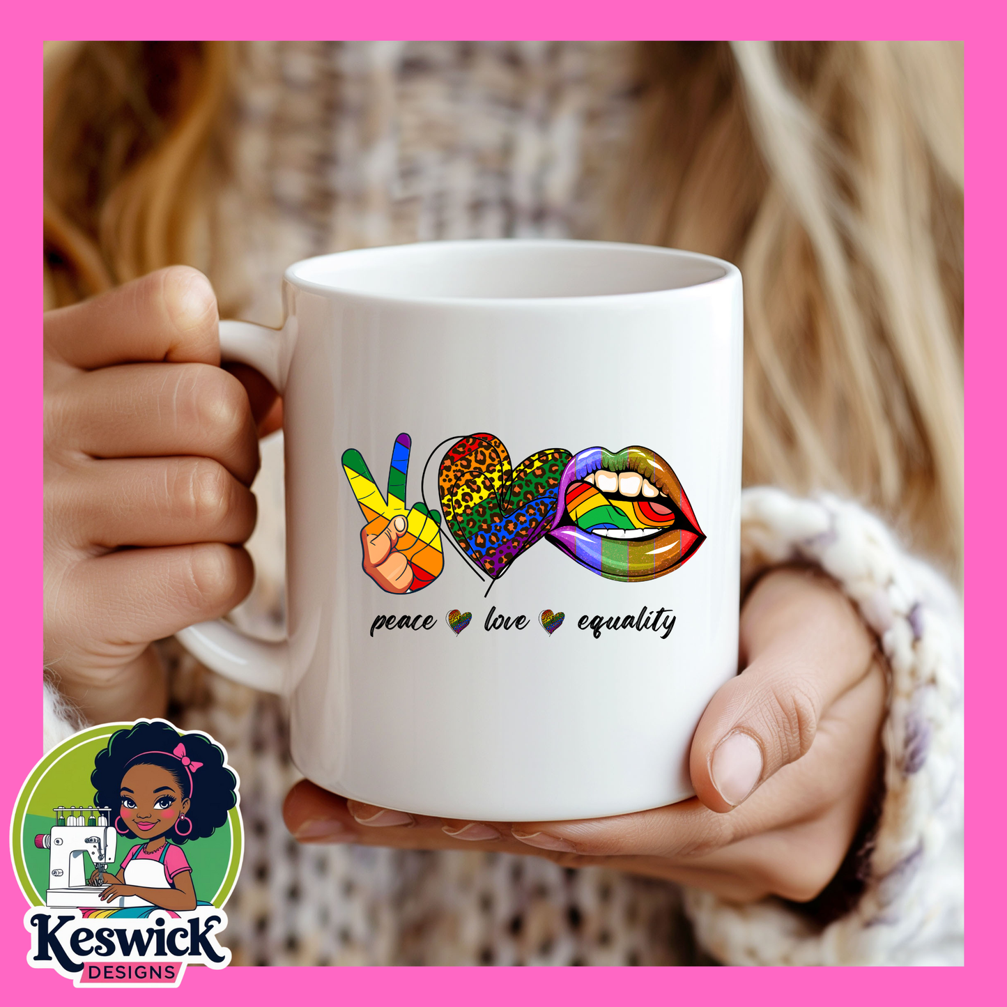 LGBTQ+ Pride Coffee Mug | Rainbow Design Cup |Love Is Love Mug |Equality Gift |Gay Pride Coffee Cup