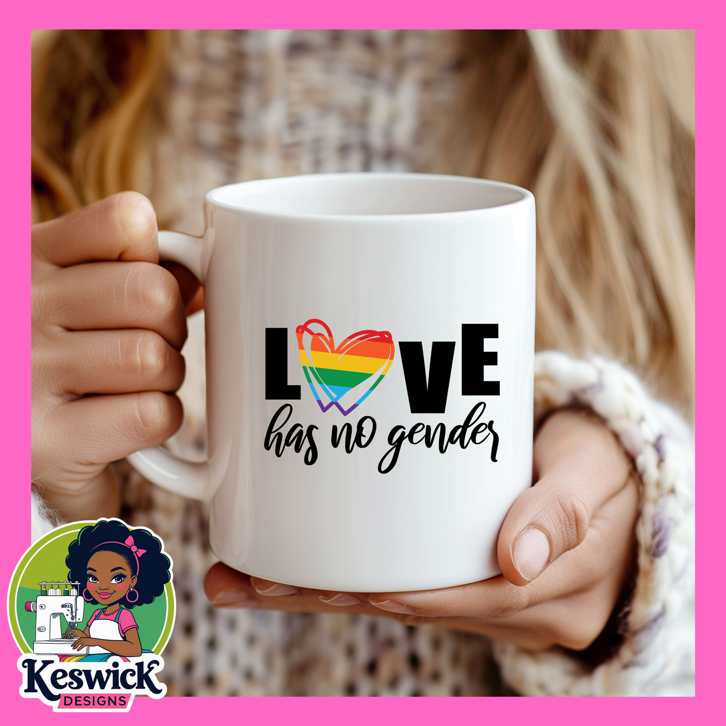 LGBTQ+ Pride Coffee Mug | Love Has No Gender | Rainbow Design Cup | Love Is Love Mug | Equality Gift | Gay Pride Coffee Cup Coffee | Coffee Cup