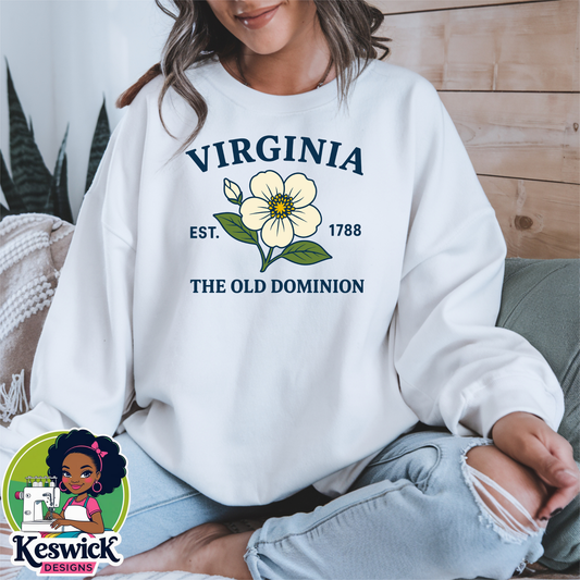 Virginia State Flower Sweatshirt | Crewneck | Botanical State Design | Cozy Gift for Her | State Apparel