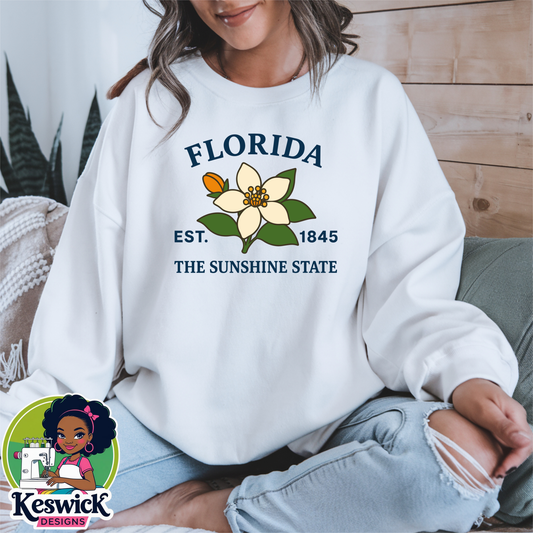 Florida State Flower Sweatshirt | Crewneck | Botanical State Design | Cozy Gift for Her | State Apparel