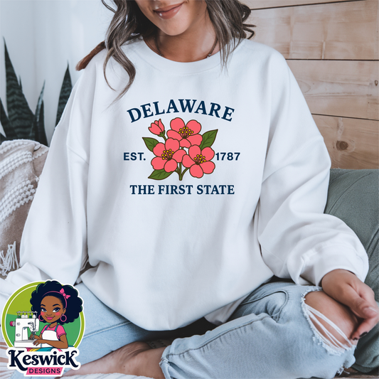 Delaware State Flower Sweatshirt | Crewneck | Botanical State Design | Cozy Gift for Her | State Apparel