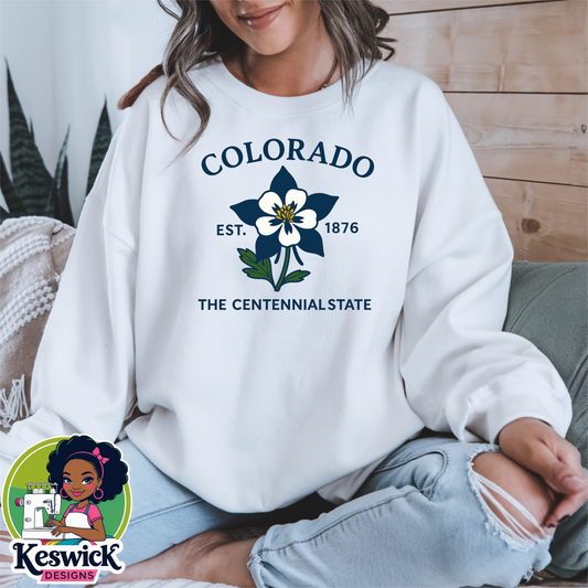 Colorado State Flower Sweatshirt | Crewneck | Botanical State Design | Cozy Gift for Her | State Apparel