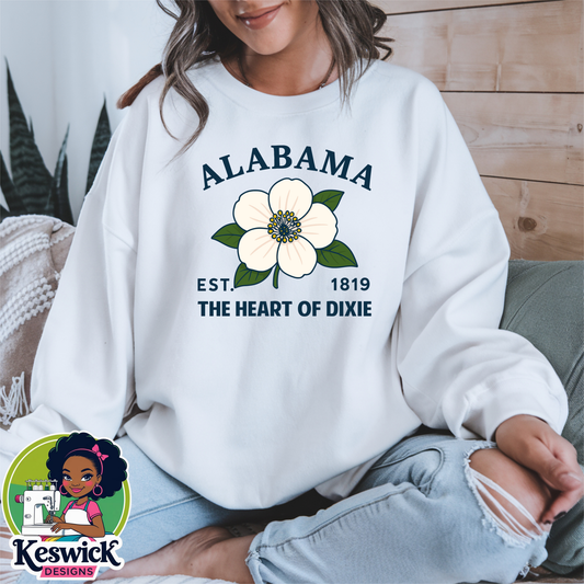 Alabama State Flower Sweatshirt | Crewneck | Botanical State Design | Cozy Gift for Her | State Apparel