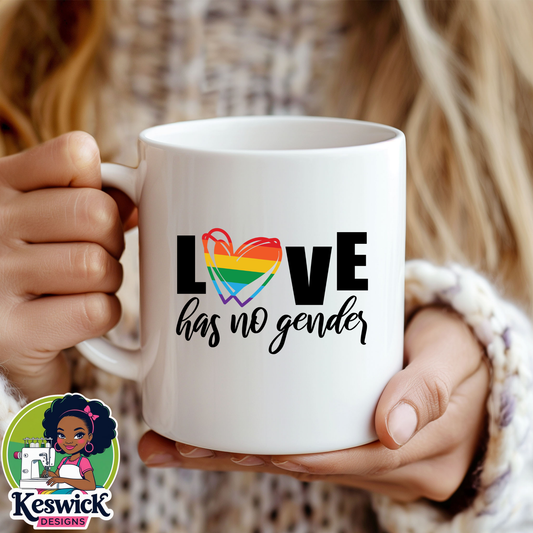 LGBTQ+ Pride Coffee Mug | Love Has No Gender | Rainbow Design Cup | Love Is Love Mug | Equality Gift | Gay Pride Coffee Cup Coffee | Coffee Cup
