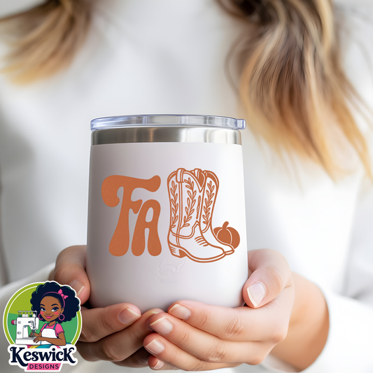 🍂 Fall Wine Cooler – Autumn Leaves Stainless Steel Wine Tumbler | Pumpkin Season Drinkware | Cozy Fall Gift for Her 🍁