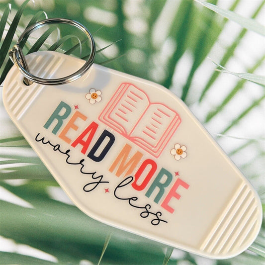 Motel Keychain | Read More Worry Less