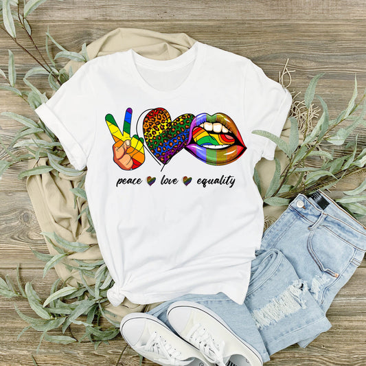 LGBTQ - Peace - Love - Equality - Sublimation T-Shirt