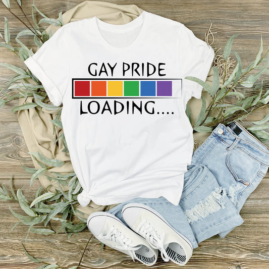 LGBTQ - Gay Pride Loading design - Sublimation T-Shirt - Rainbow - Gay
