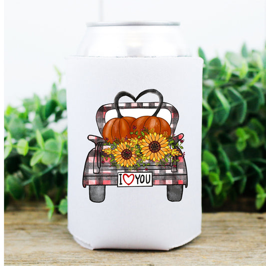 I Love Fall - koozie - Can cooler - Set of 4