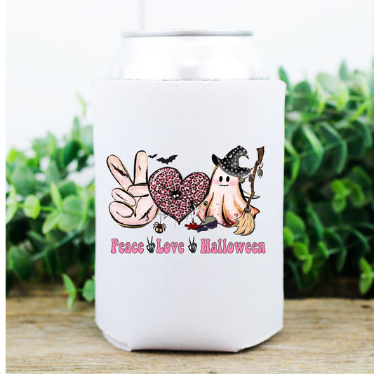 Love Peace Halloween - koozie - Can cooler - Set of 4