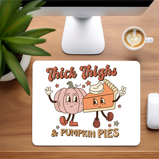 Thanksgiving - Thick Thighs & Pumpkin Pies - Mousepad - 9.45 x 7.87"
