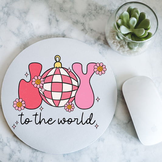 Joy To The World Christmas - Round Mousepad - 7.87 x 7.87"