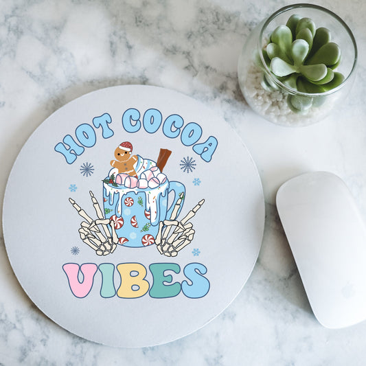 Hot Cocoa Vibes - Round Mousepad - 7.87 x 7.87"