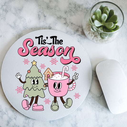Tis' The Season Dancing Christmas Tree - Round Mousepad - 7.87 x 7.87"