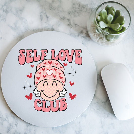 Self Love Club | Valentine Day | Round Mousepad - 7.87 x 7.87"