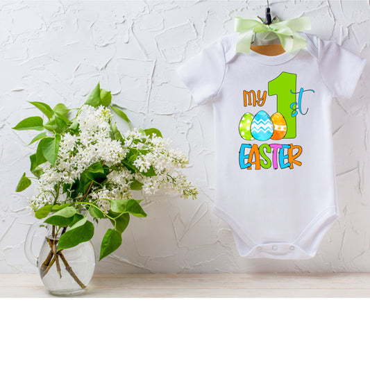 My First Easter Colorful Eggs | bodysuit | Baby Gift | Baby Shower