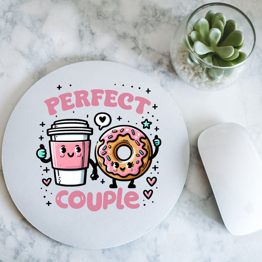 Perfect Couple | Valentine Day | Round Mousepad - 7.87 x 7.87"