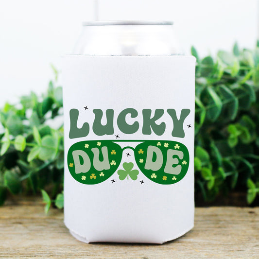 St. Patrick Day | Lucky Dude | koozie | Can cooler | Set of 2