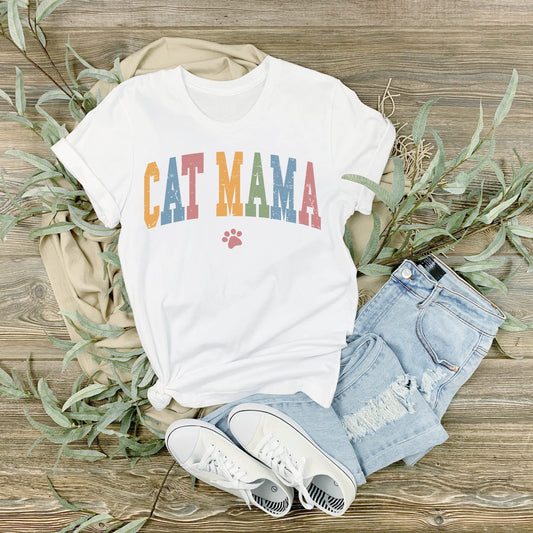 Cat Mama | T-shirt | Rainbow Color