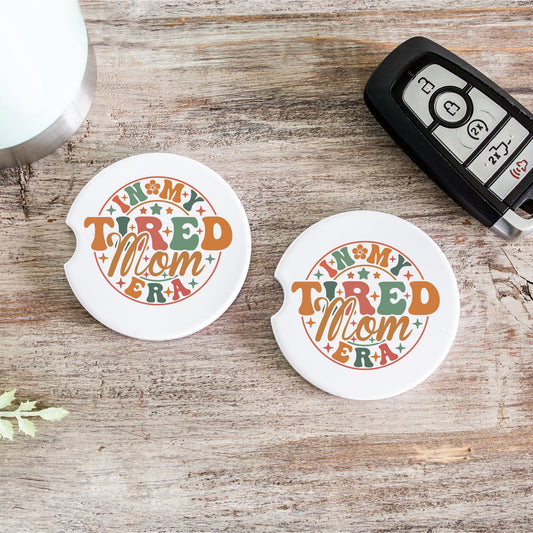 In My Tired Mom Era | Car Coaster | Set of 2