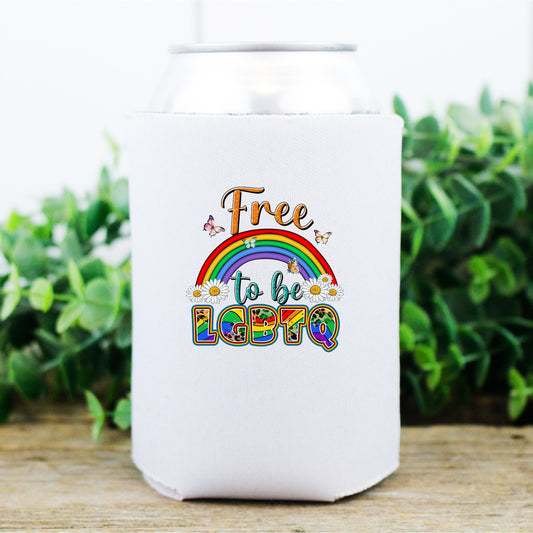 Free To Be | LGBTQ | Koozie & Can Cooler | Set of 2