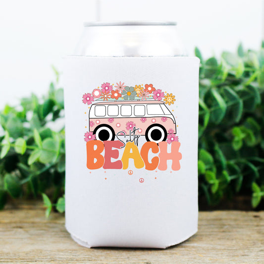 Salty Beach | koozie | Can cooler | Set of 2
