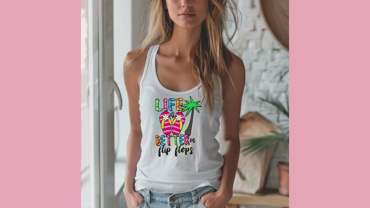 Beach Life | Beach Theme | Razor back tank top