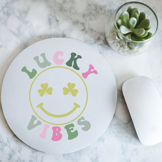 Lucky Vibes | St.Patrick's Day | Round Mousepad - 7.87 x 7.87"
