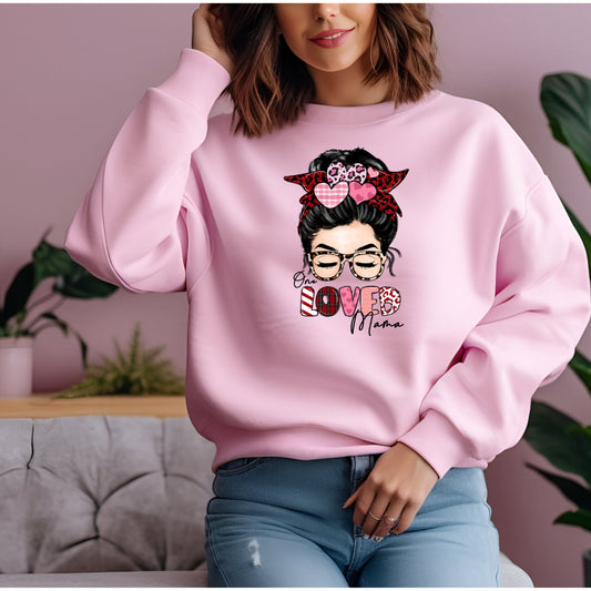 One LOVED Mama Valentines Day | Pink Sweatshirt